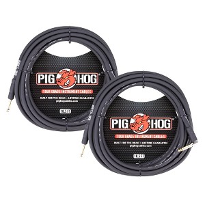 2x Pig Hog Tour Grade 18.5ft 1/4"-1/4" Cables - Straight to Right Angle - 1 of 2