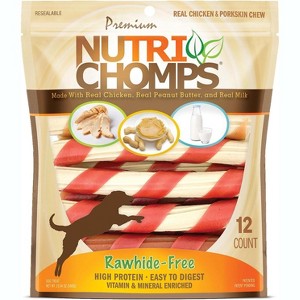 Nutri Chomps Wrapped Twist Dog Treat Assorted Flavors- 12 count - 1 of 3
