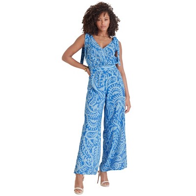 VENUS Womens Tie-Strap Wide Leg Jumpsuit