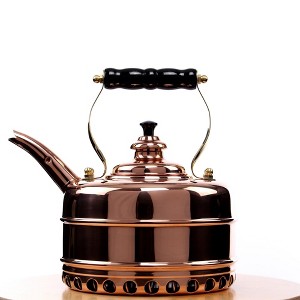 Newey & Bloomer Buckingham No. 1 Tea Kettle, 1.9 Qt. - Solid Copper Body & Tin-Lined Interior, Handmade Vintage Kitchen Essential - 1 of 4
