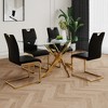 Grungis Faux Leather Armless Kitchen Chair Set of 4,Upholstered Dining Chairs with Gold Chrome Metal Legs for Dining Room,Kitchen - 4 of 4