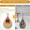 3 Pack Wall Hanging Fruit Baskets with 3 Hooks, Boho Hanging Wall Basket for Fruits, Vegetables and Onion Storage - 3 of 4