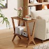 Tribesigns 2-Tier Solid Wood End Table,  Storage Shelves Side Table with Sturdy Legs, for Small Spaces, Bedroom, Apartment - 4 of 4