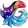 Men's Design By Humans Colorful Betafish Sparkles By GalacticBetta T-Shirt - 2 of 2