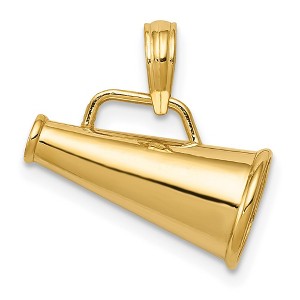 Black Bow Jewelry 14k Yellow Gold 3D Polished Megaphone - 1 of 4