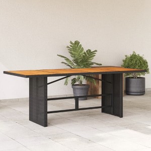 Garden Table Black PE Rattan Large UV-resistant materials - 1 of 4