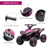 Resenkos Electric Ride-on Car,12V Kids ATV Quad Car with Forward & Backward Function, Four Wheeler for Kids, Pink - 2 of 4