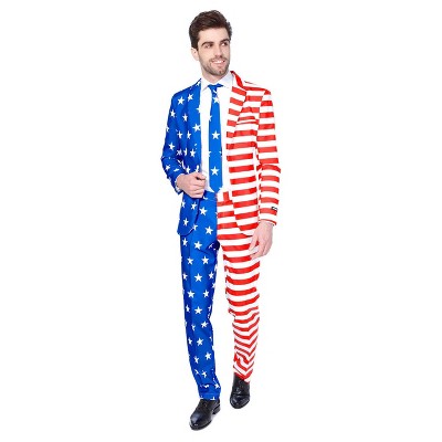 Adult Suit USA Flag Fourth of July Costume XL