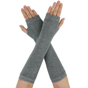 Allegra K Women's Elastic Fingerless Thumbless Arm Warmers Gloves - 1 of 4