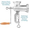 Meat Grinder w Tabletop Clamp & 2 Cutting Disks, Cast Iron Heavy Duty Sausage Maker & Manual Meat Mincer- Homemade Burger Patties, Ground Beef & More - 4 of 4