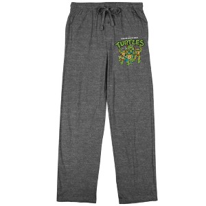 Teenage Mutant Ninja Turtles Group Art Men's Graphite Heather Sleep Pajama Pants - 1 of 3