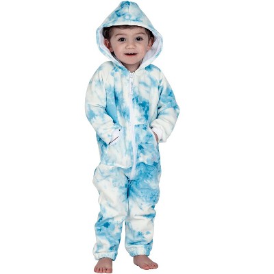 Joggies - Tiedye Blue Infant Footless Hoodie Onesie : Target