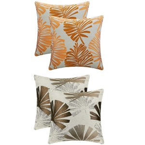 REGALWOVEN 4 Pcs Leaves Pattern Decorative Throw Pillow Covers for Home Decor 18" x 18" - 1 of 4