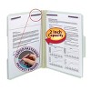 Smead Pressboard File Folder with SafeSHIELD  Fasteners, 2 Fasteners, 1/3-Cut Tab, 2" Expansion, Letter Size, Gray/Green, 25 per Box (14934) - 2 of 4