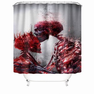 Kissing Skull Shower Curtains for Bathroom Waterproof Fabric Bath Curtain Durable Soft Stylish Bathroom Decor 72x72 Inch - 1 of 1