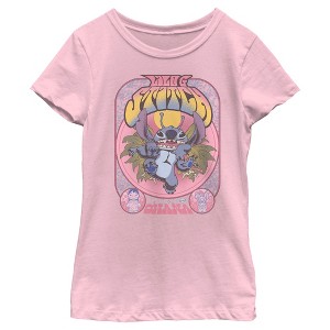 Girl's Lilo & Stitch Ohana Groovy Stitch Poster T-Shirt - 1 of 4