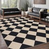 Washable Easy Jute Area Rugs for Living Room Bedroom Modern Geometric Checkered Indoor Outdoor Rug - 2 of 4