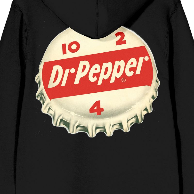 Dr. Pepper Logo Men's Black Zip-Up Hoodie, 4 of 5