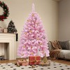 4.5ft/6ft/7.5ft Prelit Pink Flocked Artificial Christmas Tree with 400/928/1346 Tips and 200/250/550 Lights - 2 of 4