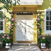 Lirago, 16.92"D * 101.96"H * 68.11"W, Black Metal Garden Arch - Galvanized Iron Trellis, Rose Arch, Outdoor Garden Decor with Gate Design - 4 of 4