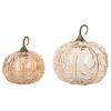 Transpac Glass Light Up Pumpkins with Petal Detail - Fall Decorative Objects for Home Decor and Seasonal Celebrations - 3 of 4