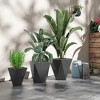 Resenkos Plant Pots, Flower Pots, Garden Planters,Indoor Outdoor Planters Set of 3 MgO Tall Planters Stackable Flower Pots with Drainage Holes, Black - 2 of 4