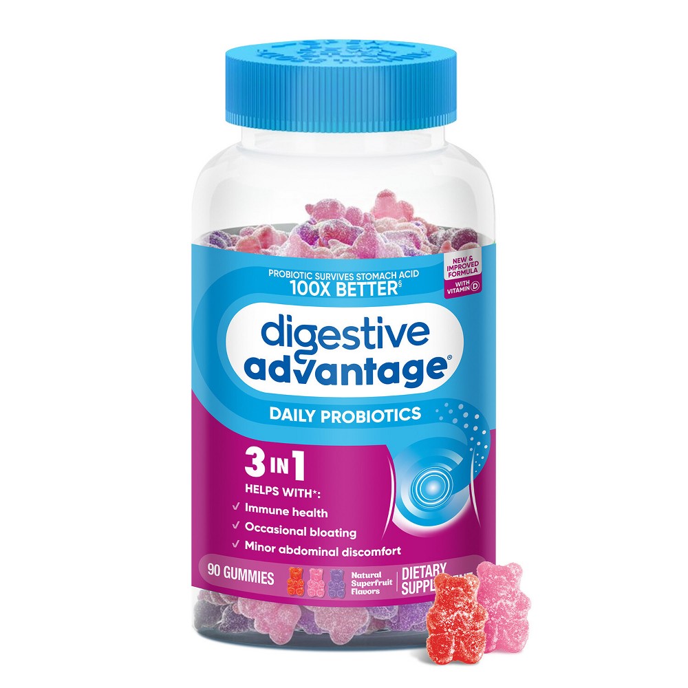 Digestive Advantage Probiotic Gummies - Superfruit Blend - 90ct