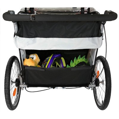 Blue and Black Deluxe 3-in-1 Bike Trailer Stroller Jogger