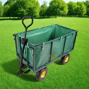 FURNIinspire Wheelbarrows And Lawn Carts Flower Cart Garden Flower Cart, Multi Function Wagon Cart With Handle, Green, 44“*20"*41" - 1 of 4
