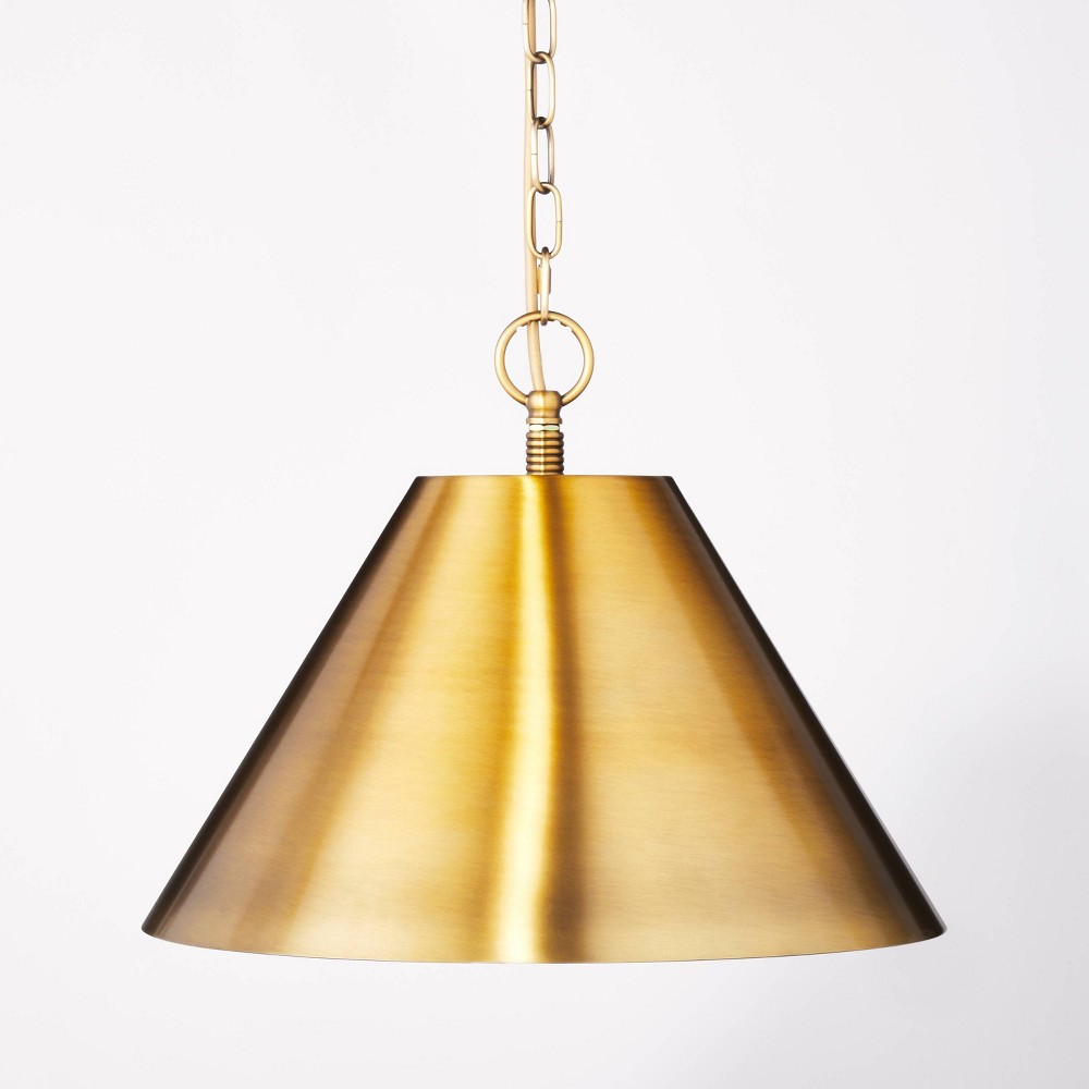 Photos - Chandelier / Lamp Small Metal Pendant Ceiling Light Brass - Threshold™ designed with Studio