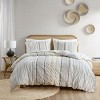 Sapphtopaz 3 Pcs Chenille Comforter Set, Cotton Printed Bedding Set Duvet Cover Set Quilt Set 1 Cover, 2 Pillow Shams, Machine Washable - 3 of 4