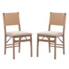 Linon Set of 2 Thames Rope Back Padded Seat Midcentury Modern Folding Chair Natural: Upholstered Polyester, Wood Frame - 2 of 4