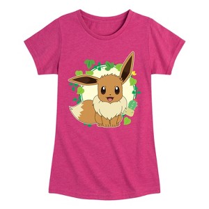Girls' - Pokémon - Eevee Leaves Fitted Short Sleeve Graphic T-Shirt - 1 of 4