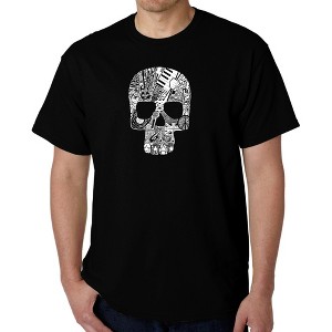 LA Pop Art Rock n Roll Skull - Men's Word Art T-Shirt - 1 of 4