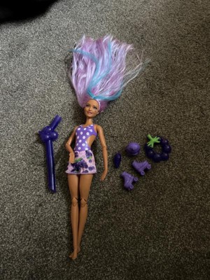 Barbie Pop Reveal Fruit Series Grape Fizz Doll, 8 Surprises Include Pet,  Slime, Scent & Color Change