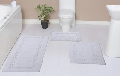 Classy Bathmat Collection Cotton Tufted Set of 3 Bath Rug Set - Home Weavers