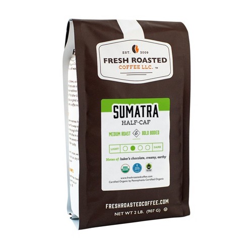 Fresh Roasted Coffee, Organic Sumatran Half Caf, Ground Coffee - image 1 of 4