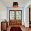 PAKOKULA 3-Light Matte Black with Brass Inside Finish Industrial Drum Flush Mount Ceiling Light Fixture - 3 of 4