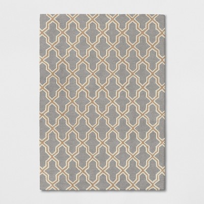  5'X7' Trellis Elevated Fretwork Tufted Area Rug Tan/Gray - Threshold™ 