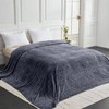 Soft Cozy 120x120 Inches Fleece Blanket, 3D Jacquard Decorative Giant for Bed, Sofa, Travel, Dark Grey Chain - 3 of 4