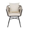 YOOCOZZ 7-Piece Outdoor Patio Dining Set with Extendable Plastic Wood Table and 6 Polyester Woven Chairs - Beige - 4 of 4