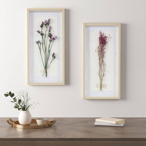 purple pressed flower wall art decor for earthy bedroom deco by Studio  Wildflower