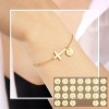 Cross Bracelet for Women Dainty Cross Bracelet with Initials Gold Link Chain Bracelets Christian Gifts for Women Teens Easter - 3 of 4