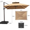 Crestlive Products 10' x 13' Patio Cantilever Umbrella Offset Double Top High-strength Aluminum Pole with 360°Rotation 5 Heights Adjustable Umbrella - 3 of 4