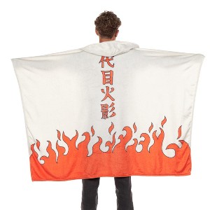 Naruto Shippuden Will of Fire Hokage Cape Cloak Wearable Hooded Blanket 58" x 45" - 1 of 4