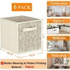 SEVOBAL 6pc Fabric Storage Cubes Organizer Heavy Duty Cube Storage Bin Clothes Storage Box Closet Baskets in Shelves Home, Beige, 10.92"*10.34"*3.9" - 4 of 4