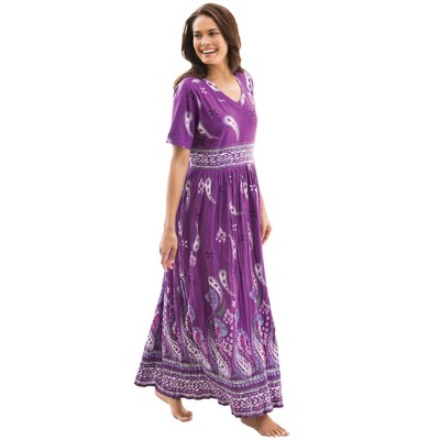 Only Necessities Women's Plus Size Long Crinkle Cotton Lounger