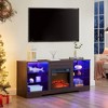 58" Modern Electric Fireplace TV Stand with 3D LED Fireplace, Glass Shelves and USB Charging Outlet for TVs up to 32-62" for Living Room - 3 of 4