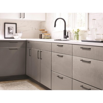 Matte Black Steel Modern Bar Cabinet Pull with Mounting Hardware
