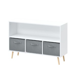NicBex 3 Drawers Dresser for Bedroom,Fabric Dresser with Wooden Platform,Dressers for Kids Room,Living Room,Entry and Hallway,Gray - 1 of 4